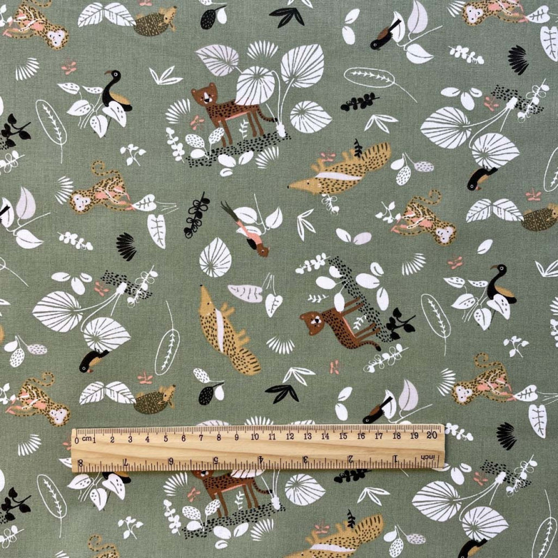 Printed Cotton SIGOLIN Rosemary / Camel